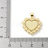 Brass Micro Pave Clear Cubic Zirconia Pendants KK-P294-16G-3