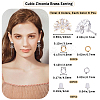 12Pcs 2 Color Brass Pave Clear Cubic Zirconia Flower Stud Earring Findings DIY-CN0002-80-2