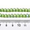 Electroplate Opaque Solid Color Glass Beads Strands EGLA-A044-P6mm-L30-4