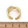Brass Micro Pave Clear Cubic Zirconia Cuff Finger Rings RJEW-C120-16G-5