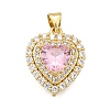 Brass Micro Pave Cubic Zirconia Pendants KK-K401-07B-02-1
