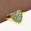 Brass Micro Pave Cubic Zirconia Cuff Rings for Women RJEW-Z113-01G-02-1