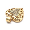 Rack Plating Brass with Cubic Zirconia Pendants KK-Q017-04C-G-2
