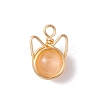 Natural Selenite Dyed Round Bead Pendants PALLOY-TA00152-2