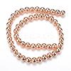 Electroplate Magnetic Synthetic Hematite Bead Strands G-Q466-8mm-04KC-2