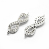 Brass Micro Pave Grade AAA Cubic Zirconia Links LS-ZIRC-P071-09P-NR-2
