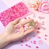 Breast Cancer Pink Awareness Ribbon Theme Alloy Enamel Pendants & Acrylic & Polymer Clay Beads Finding Kits DIY-YW0016-34-4