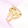 Hollow Heart 304 Stainless Steel Open Cuff Rings for Women RJEW-A091-23G-2