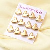 6 Pairs 304 Stainless Steel Stud Earrings EJEW-P340-01G-1