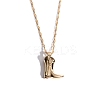 Brass Rope Chain Cowboy Boot Pendant Necklaces PW-WGC0D6D-01-1