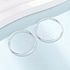 925 Sterling Silver Huggie Hoop Earrings EJEW-C179-05B-S-2