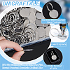 DIY 304 Stainless Steel Blank Tag Flat Round Pendant Keychain Making Kits DIY-UN0006-15-4