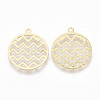 Brass Filigree Pendants KK-G378-10G-2