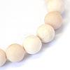 Frosted Natural Fossil Round Bead Strands G-E334-4mm-22-2