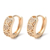 Rack Plating Brass Micro Pave Cubic Zirconia Hoop Earrings LS-EJEW-P238-15KCG-1