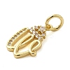 Brass Micro Pave Cubic Zirconia Pendants KK-M273-01G-W-2
