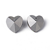 Faceted Heart Electroplated Glass Pendants X-EGLA-R082-04-4