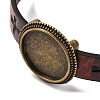 Hollow Cross PU Leather Bracelet Making MAK-I020-01A-2