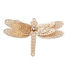 Brass Crystal Rhinestone Hollow 3D Dragonfly Connector Charms KK-A261-07KCG-1