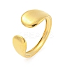 304 Stainless Steel Teardrop Open Cuff Ring for Women RJEW-S406-01G-06-1