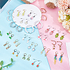 4 Styles Alloy Resin Hoop Earring Set for Women EJEW-UN0002-79-2