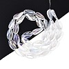 Electroplate Transparent Glass Beads Strands EGLA-N055-02-3