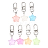 7Pcs Starfish Luminous Transparent Resin Pendant Decorations HJEW-JM03569-2