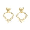 Rack Plating Brass Micro Pave Cubic Zirconia Studs Earrings EJEW-B047-03G-08-1