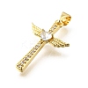 Brass Micro Pave Cubic Zirconia Pendants KK-Q066-40G-01-2