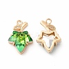 Brass with K9 Glass Charms KK-B071-14G-06-1