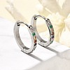 304 Stainless Steel Micro Pave Cubic Zirconia Huggie Hoop Earrings EJEW-C096-01J-P-1