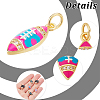 6Pcs 3 Styles Brass Enamel Pendants KK-AR0004-43-3