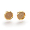 Flat Round 304 Stainless Steel Stud Earring Settings Ion Plating(IP) STAS-I323-18mm-G03-2