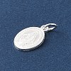 999 Fine Silver Oval with Virgin Religious Medal Charms with Jump Rings LS-STER-C006-01S-2