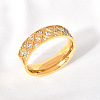 304 Stainless Steel with Clear Cubic Zirconia Finger Rings FS-WG2FC1C-17-1