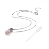 Natural Fluorite Openable Perfume Bottle Pendant Necklaces NJEW-E150-01D-P-1