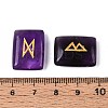 25Pcs Rectangle Natural Amethyst Rune Stones with Elder Futhark Alphabet Engraved G-T142-33-4