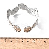 Hammered 304 Stainless Steel Cuff Bangles for Women BJEW-T030-03P-5
