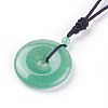 Adjustable Natural Green Aventurine Pendant Necklaces NJEW-A125-C02-2