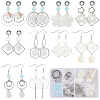 DIY Star & Flower Natural Shell Dangle Earrings Making Kit DIY-SC0025-13-1