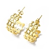 Ion Plating(IP) 304 Stainless Steel Hollow Out C-shape Stud Earrings STAS-B034-11G-1