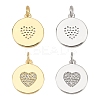 4Pcs 2 Colors Eco-Friendly Brass Micro Pave Cubic Zirconia Pendants ZIRC-BC0001-04-1