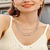 1Pc Alloy Paperclip Chain Double Layer Necklaces for Women NJEW-LP0006-02G-1
