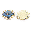 Rack Plating Printed Alloy Pendants LS-ENAM-Q445-006B-NR-2