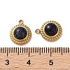 Synthetic Blue Goldstone Half Round Charms STAS-L022-399G-02-3