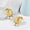 Ion Plating(IP) 304 Stainless Steel Oval Stud Earrings EJEW-A119-04G-2