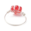 Copper Wired Acrylic Finger Rings RJEW-JR00958-02-5