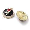 Rack Plating Alloy Enamel Pendants PALLOY-F311-12G-2