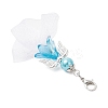 Angel Acrylic & Glass & Polyester Pleated Ribbon Pendant Decorations HJEW-JM03542-5