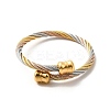 Ion Plating(IP) 304 Stainless Steel Twist Rope Open Cuff Bangle BJEW-P283-54-1